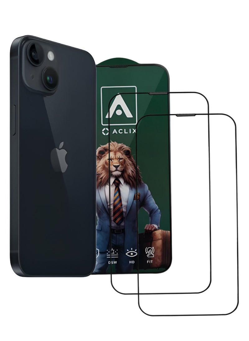 ACLIX 2 Pieces Antistatic ESD Dustproof Premium Quality High Definition Tempered Glass Screen Protector Designed For  iPhone 14 - Image 1