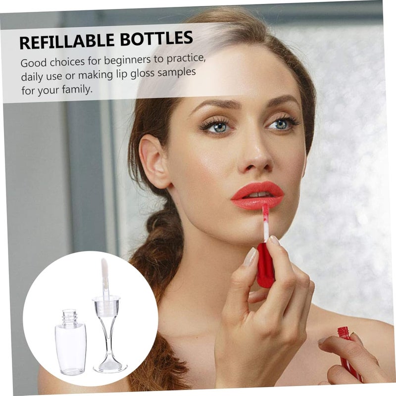 8ml Mini Wine Glass Lip Gloss Tubes 12pcs Refillable Lip Gloss Containers for Makeup Travel Sample Use Unique Design Wand Applicator - Image 2