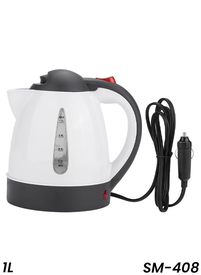 Portable Car Electric Kettle 12V 1L – Fast Heating Travel Water Boiler, Auto Power Off, Safe Durable Car Hot Water Bottle for Tea Coffee Milk - Image 1