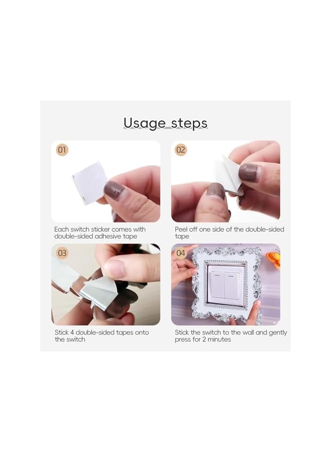 The Bros 3 Pcs Light Switch Surround - Decorative Covers, Sticker, Socket Plug Surround Stickers, Wall Decoration for Home, Living Room, Office (8.6cm*8.6cm) - Image 4