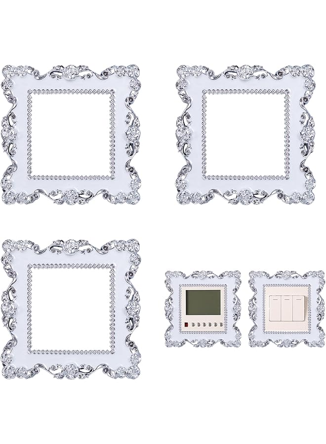 The Bros 3 Pcs Light Switch Surround - Decorative Covers, Sticker, Socket Plug Surround Stickers, Wall Decoration for Home, Living Room, Office (8.6cm*8.6cm) - Image 1