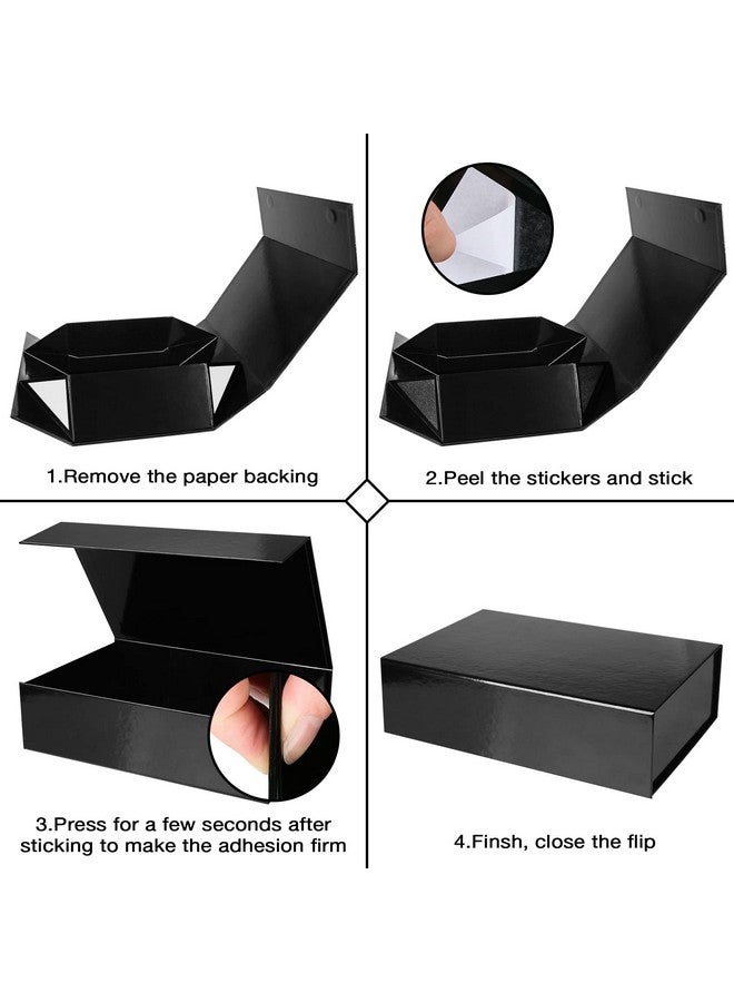 Aimyoo 5 Pack Black Magnetic Gift Boxes With Lids 10.5X7X3 In Medium Bridesmaid Groomsman Proposal Box Rectangle Collapsible Box For Present Graduation Birthday Wedding Storage 1 Count (Pack Of 5) - Image 3