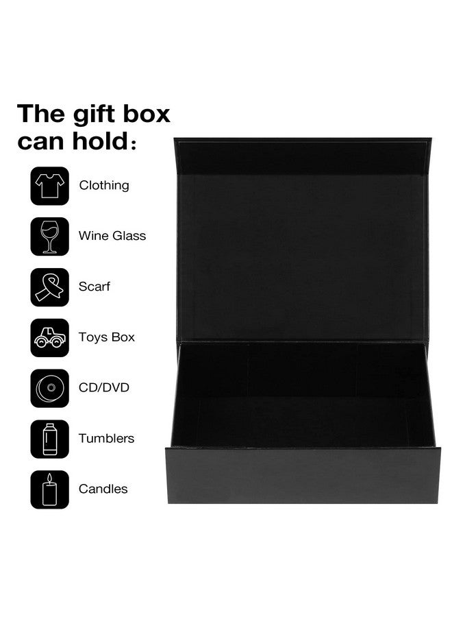 Aimyoo 5 Pack Black Magnetic Gift Boxes With Lids 10.5X7X3 In Medium Bridesmaid Groomsman Proposal Box Rectangle Collapsible Box For Present Graduation Birthday Wedding Storage 1 Count (Pack Of 5) - Image 4