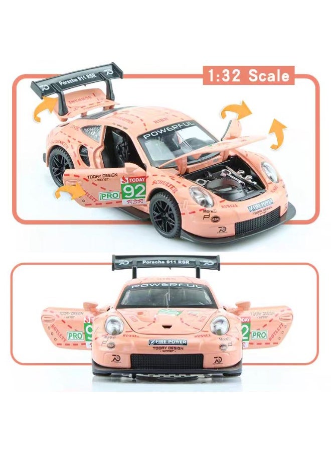 داي كاست مجسم سياره بورش 911- ماكيت سيارة رياضية ذات جودة عالية وتعليق وصوت موتور وإضاءة خارجية - مقاس 1:32 - 15 سم - Image 2