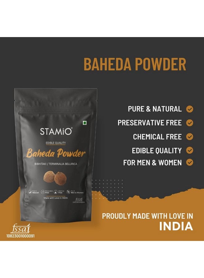 STAMIO Baheda Fruit Powder 250 Gm | Terminalia Bellirica | Bibhitaki | Bahera | Behda | Tanni/Taani/Tadimma | Digestive Health | Acidity | In Pouch 8.82 Oz - Image 2