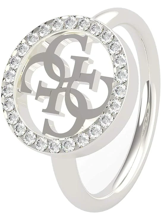 جس Crystal Detail Single Circle Ring