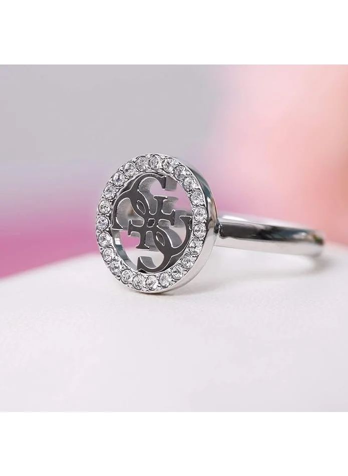 جس Crystal Detail Single Circle Ring