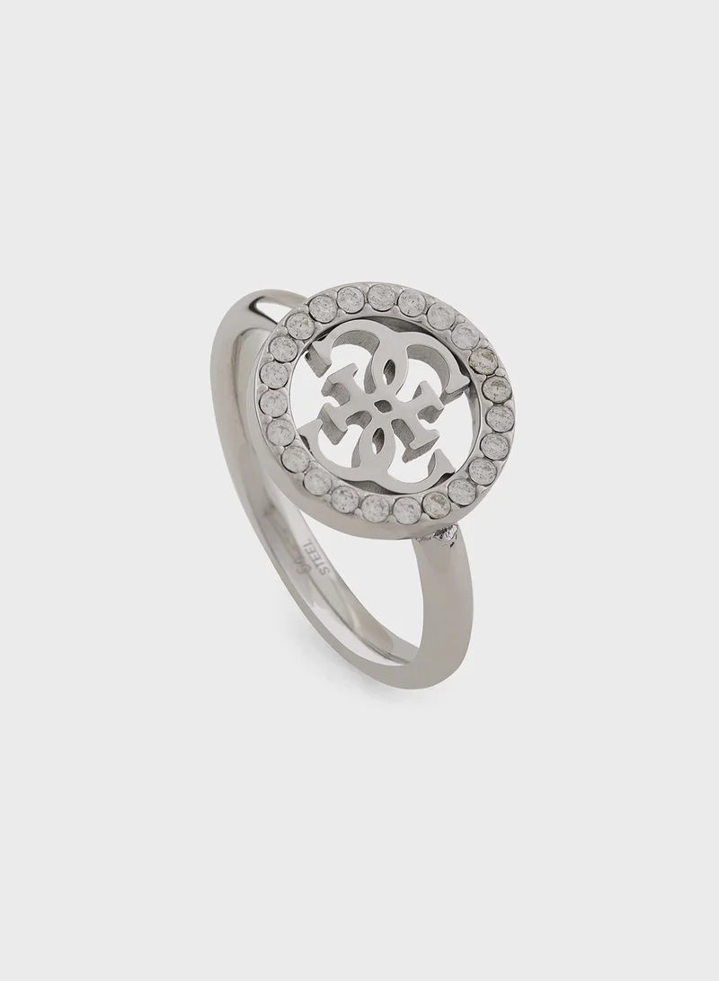 جس Crystal Detail Single Circle Ring