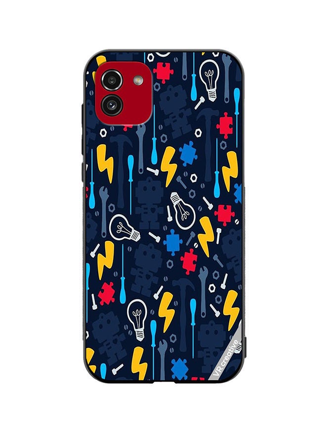 VR CREATIVE Protective Case Cover For Samsung Galaxy A03 Bulb Design Multicolour - Image 1