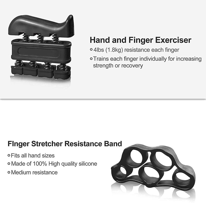 ULTRINA Hand Grip Strengthener kit(5 Pack),Grip Strength Trainer,Forearm Workout Trainer Adjustable Grip Exercises,Finger Grip Strengthener,Finger Stretcher,Grip Ring & Stress Relief Ball with Carry Bag. - Image 3