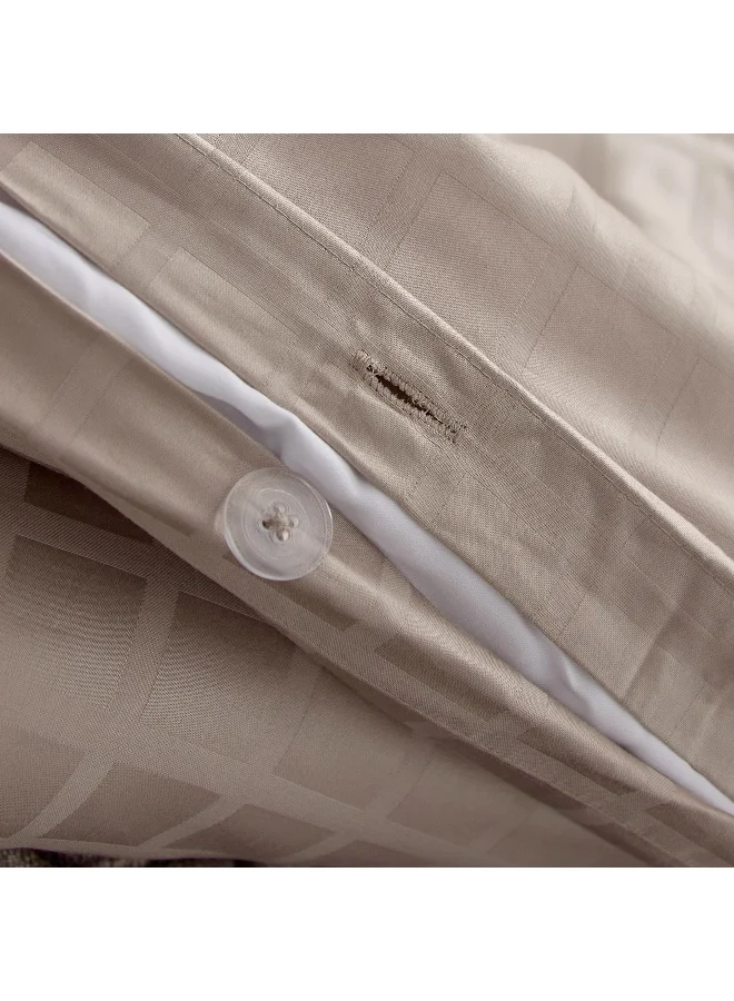 Home Box Opulent Luxe 3-Piece 400TC Cotton Solid Dobby Queen King Duvet Cover Set - 220x220 cm