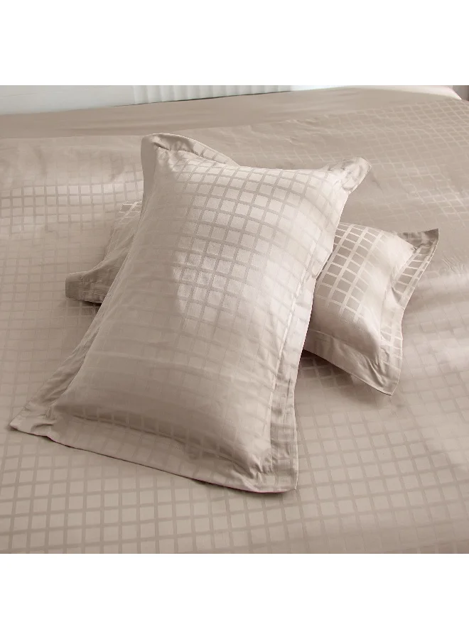 Home Box Opulent Luxe 3-Piece 400TC Cotton Solid Dobby Queen King Duvet Cover Set - 220x220 cm