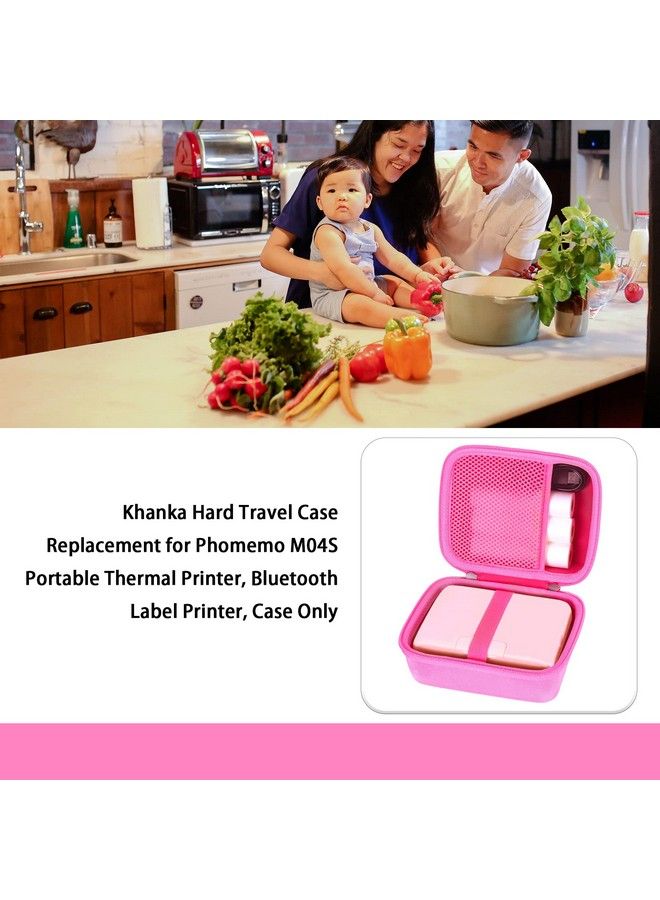 Khanka Hard Travel Case Replacement For Phomemo M04S Portable Thermal Printer Bluetooth Label Printer Case Only (Pink) - Image 3