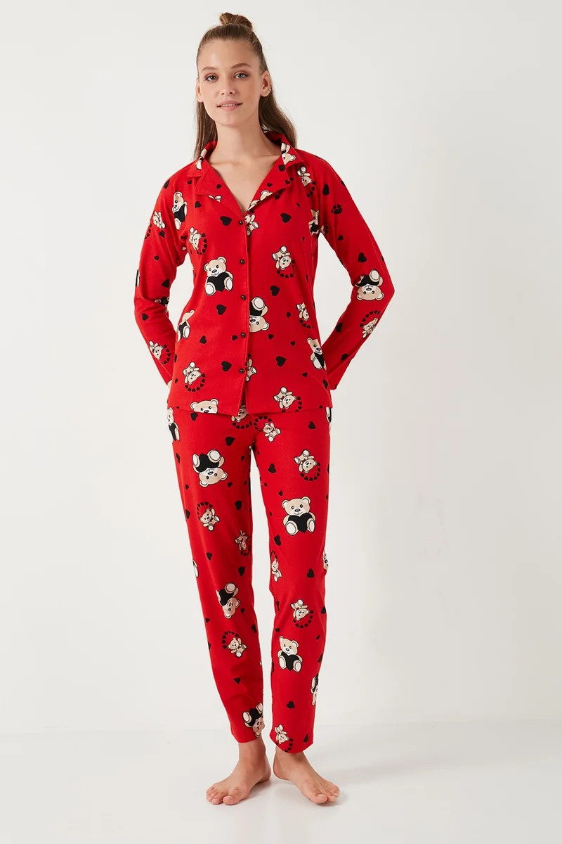 Lela Stretch Standard Fit Patterned Pajama Set Women's Pajama Set 60956602