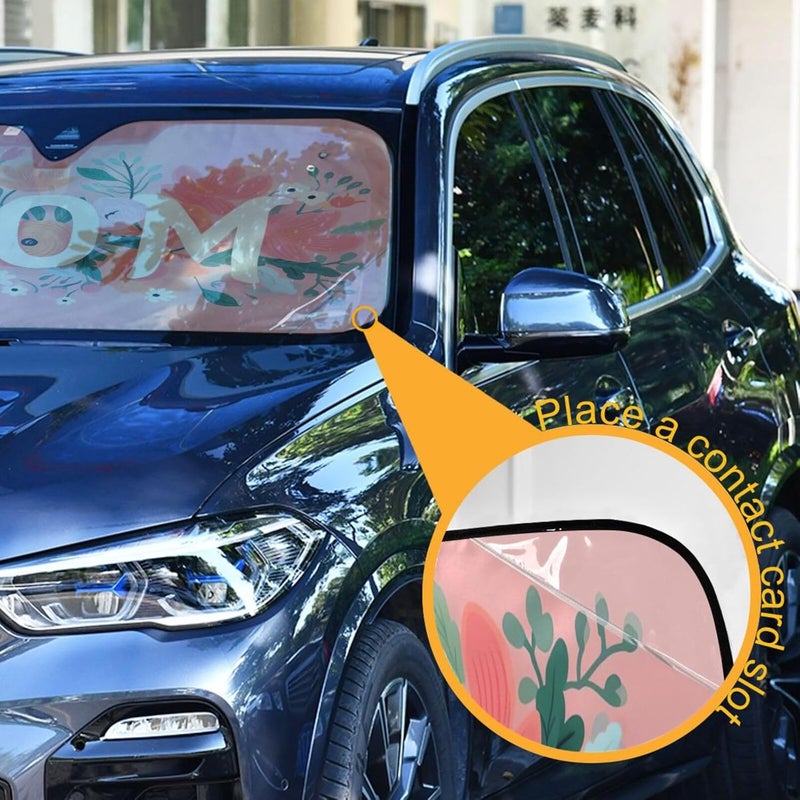 Mother's Day Car Windshield Sun Shade Foldable Sun Visor Automotive Sunshades for Car Truck SUV Blocks UV Rays Keep Your Vehicle Cool - Image 3