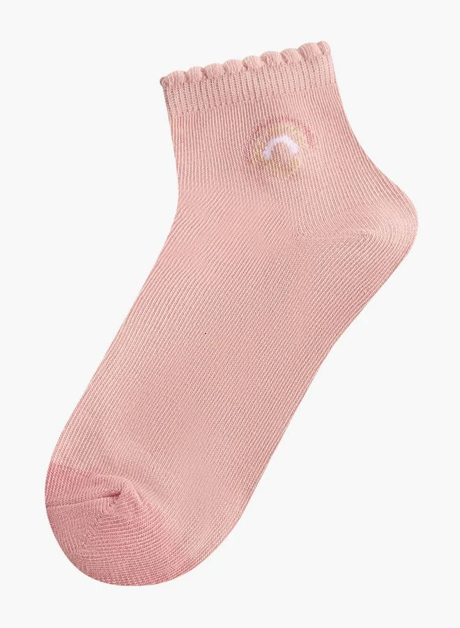 بيرفيت Pack Of 5 Baby Girls Ankle Length Socks Assorted Print