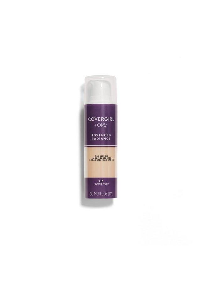 CoverGirl COVERGIRL Advanced Radiance Age Defying Liquid Foundation in Classic Ivory, Hides Wrinkles & Lines, Sensitive Skin Safe, Packaging May Vvary  - Image 1