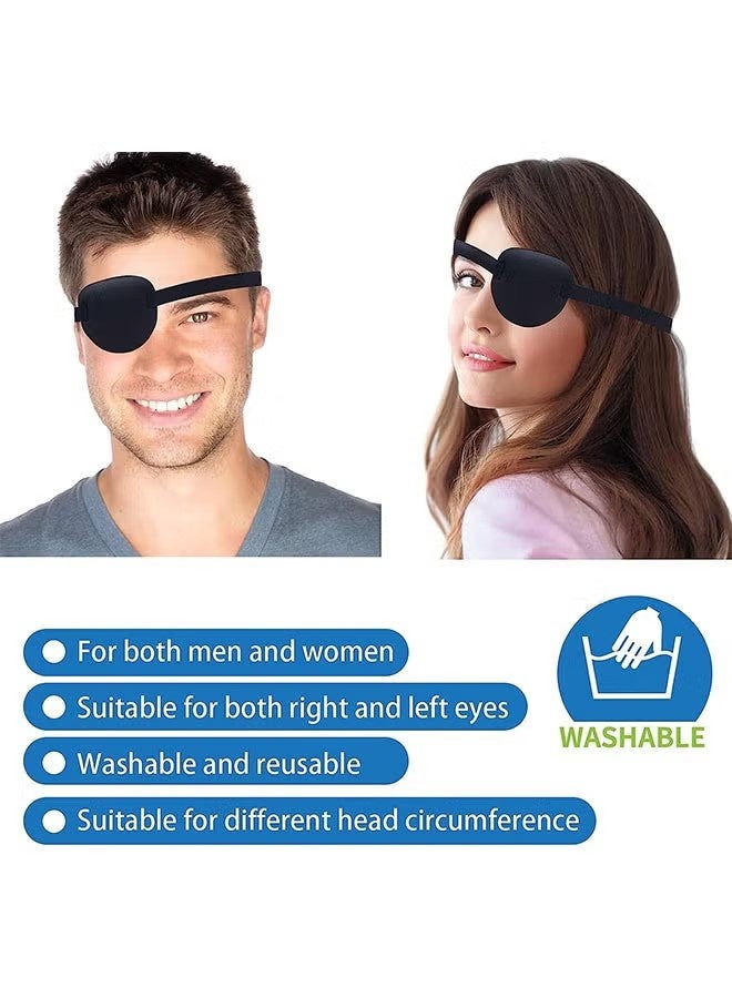 YJ 2-Piece 3D Adjustable Eyepatch for Right or Left Eye, Adults and Kids One Eye Cover for Lazy Eye (Black) - Image 4
