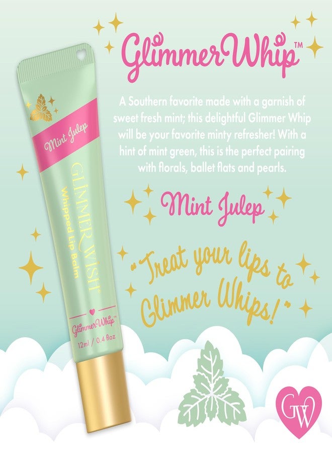 Glimmer Wish Glimmer Whip Hydrating Lip Balm, Whipped Lip Butter Treatment with Organic Nourishing Oils and Butters, Vegan and Cruelty Free Lip Moisturizer for Soft Lips (Mint Julep - Image 2
