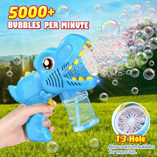 Yunaking Toys for Boys Girls Ages 48 2 Pack Bubble Machine Gun Rechargeable Dinosaur Toy Gift for 4 5 6 7 8 Boy Girl Kids Toddlers Outdoor Toys 46 Easter Basket Stuffers Christmas Valentines Gift - Image 5