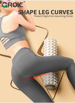GROIC 4 in 1 Yoga Roller Set Trigger Point Yoga Roller, Massage Roller Stick, Massage Ball, for Deep Stretching Muscle Massage Pilates Yoga, Fitness Exercise for Whole Body Release  - Image 3