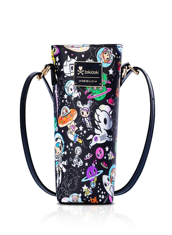 Tokidoki حقيبة كتف جلدية مرخصة رسمياً من توكيدوكي مع حزام قابل للتعديل لحقيبة الهاتف وحقيبة كتف ومحافظ نقود للنساء (أسود) - Image 1