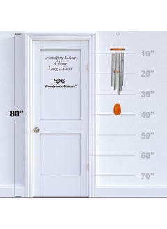 Woodstock Chimes Woodstock Wind Chimes Amazing Grace Chime Large (40'') Silver Wind Chime Inspirational and Memorial Gifts Wind Chimes for Outside Patio Home or Garden Decor (AGLS)  - Image 2