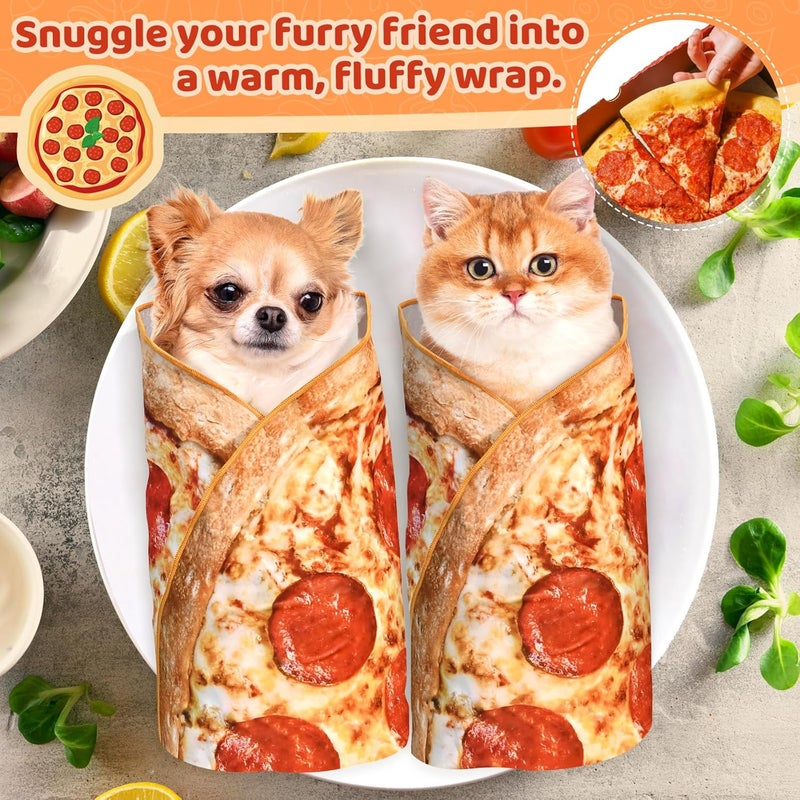 MASHDE 31.5" Large Cat Grooming Wrap for Cutting Nails, Self-Stick Dog Cat Wrap, Soft Pizza Blanket Pet Tool Gifts for Multifunctional Care Medicine Anti-Escape - Image 2