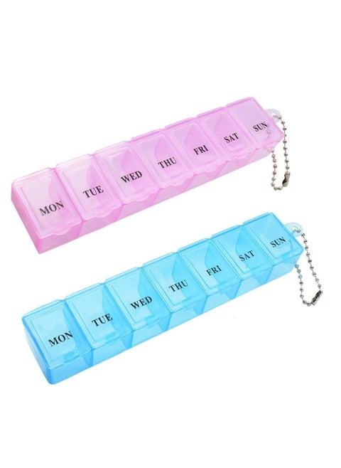 Pill Box Organiser, 7 Day One Time a Day Pill Dispenser Storage Case for Medication Supplements Vitamins and Cod Liver Oil