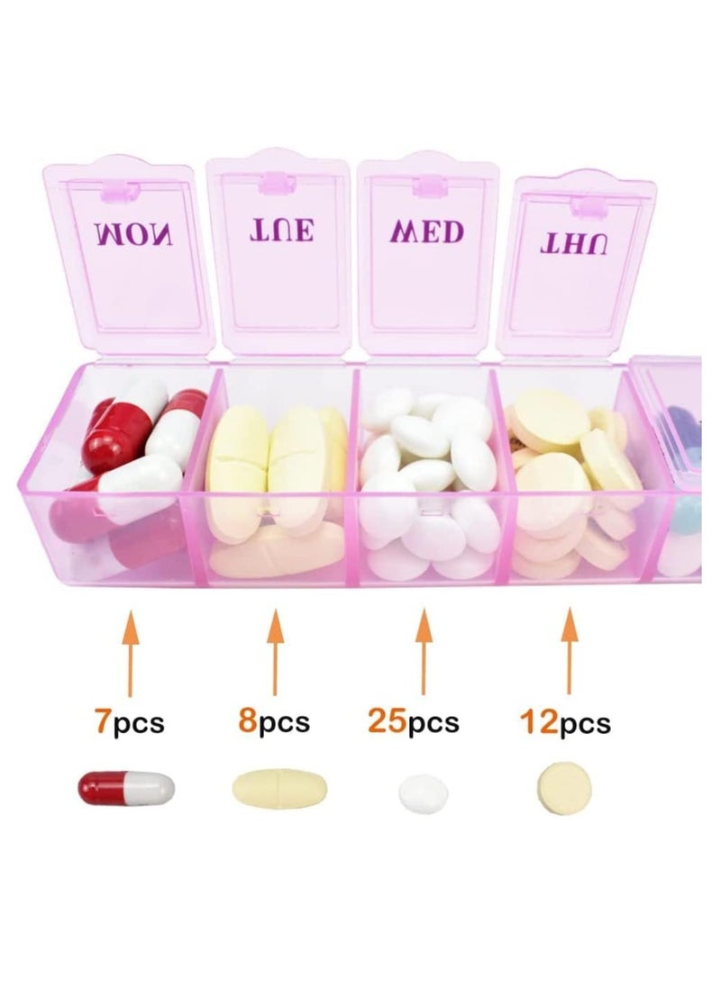Excefore - Pill Box Organiser, 7 Day One Time a Day Pill Dispenser Storage Case for Medication Supplements Vitamins and Cod Liver Oil - Image 1