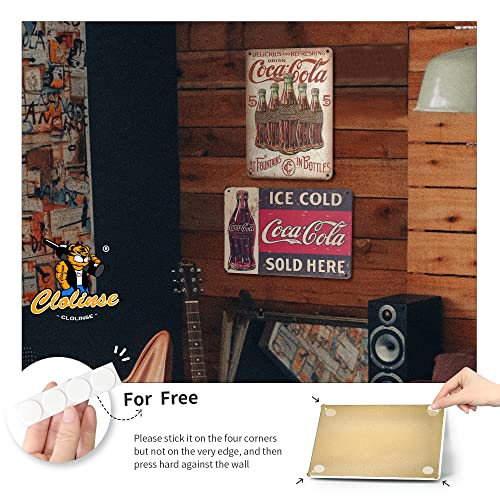 Clolinse Coca Cola Tin Signs | Vintage Metal Decor Bar Cool Things For Man Cave | Coke Retro Funny Stuff Wall Poster Shop Room Kitchen Home House Coffee Garage 8x12 Inch - Image 5