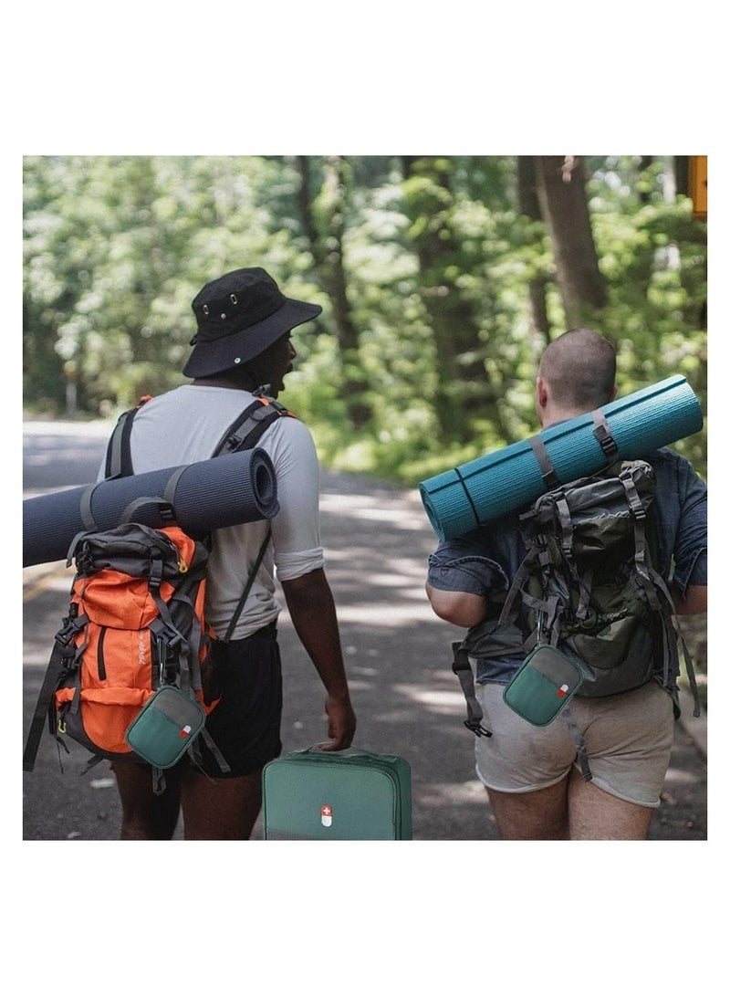 GOOD LUCK حقائب إسعافات أولية فارغة، لوازم طبية للسفر، منظم مستحضرات تجميل، حقيبة أدوية معزولة، مجموعة أدوات أمان مريحة، مناسبة للعائلة في الهواء الطلق، المشي لمسافات طويلة، التخييم، السيارة، المكتب، مكان العمل، حقيبة خضراء للأم والابن - Image 4