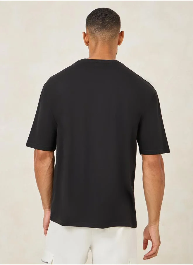 ستايلي Minimal Print Oversized Cotton Rich T-Shirt