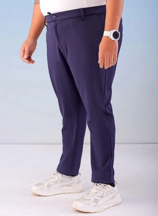 HARDSODA  Men Plus Size Regular Fit Self Design Mid-Rise Stretchable Chino Joggers for Men | Best Price UAE