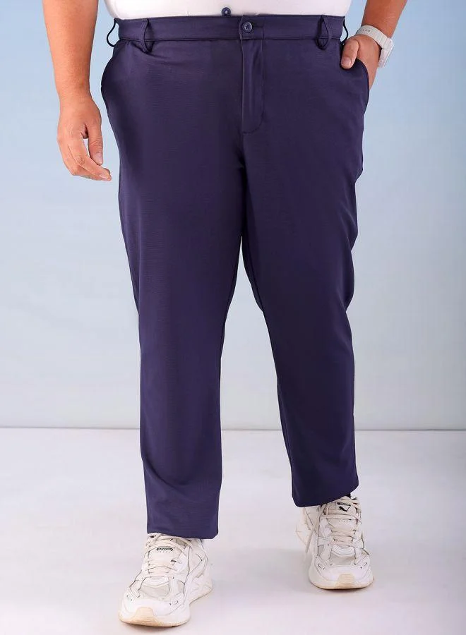 HARDSODA Men Plus Size Regular Fit Self Design Mid-Rise Stretchable Chino Joggers