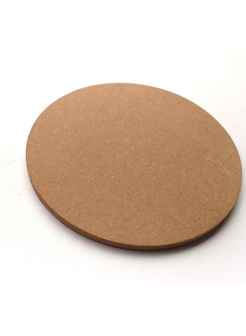 SUNSHINE MDF DIY Coasters Wood Sheet Craft -MDF Plain Coasters Round Shaped Blank Cutouts for Painting, Craft, Decoupage, Resin Art Work & Decoration - Set of 12 (4in X 4in)  - Image 2