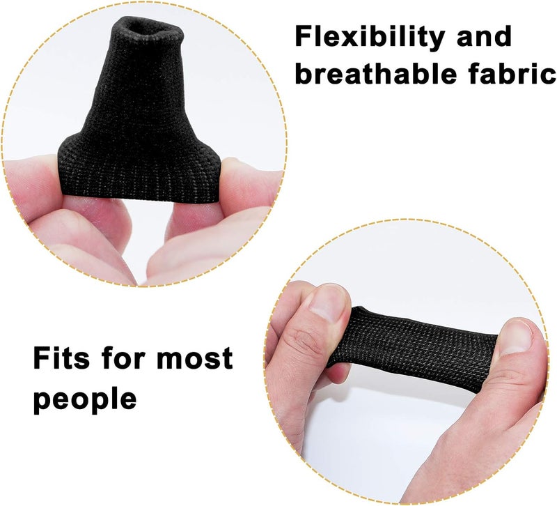 sevensun Finger Sleeves , Thumb Splint Brace For Finger Support, Breathable Elastic Finger tape, Compression pression Protector For Reliving Pain, Triggger Finger, Compression Aid For Sports, 10PCS (black) - Image 3
