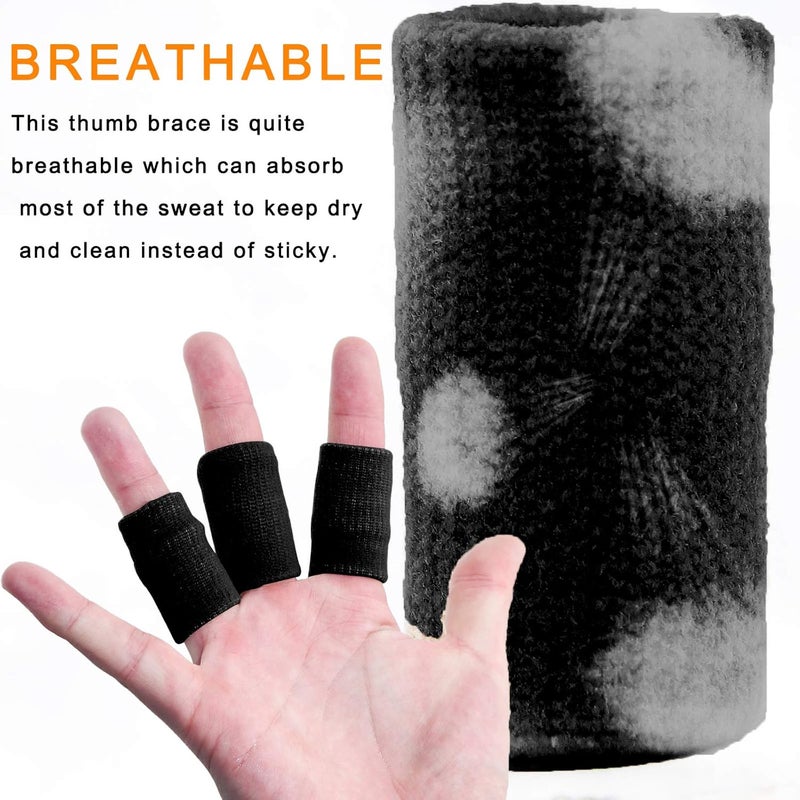 sevensun Finger Sleeves , Thumb Splint Brace For Finger Support, Breathable Elastic Finger tape, Compression pression Protector For Reliving Pain, Triggger Finger, Compression Aid For Sports, 10PCS (black) - Image 4