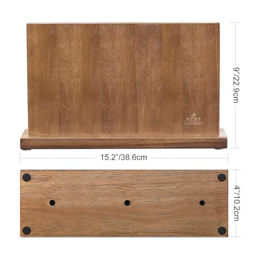 ENOKING Extra Large Magnetic Knife Block, 15.2-In Acacia Wood Knife Holder for Home Kitchen, Universal Knife Holder Stand with Strong Enhanced Magnets for Safe and Multifunctional Knife Storage - Image 5