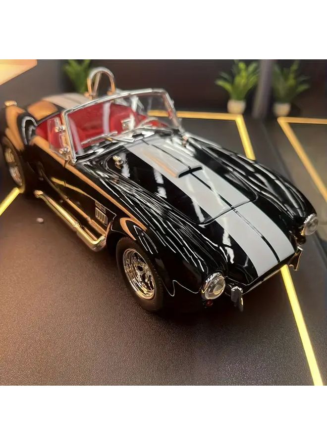 Black Sports Car 1 24 Scale Vintage Model with Red Interior Display Gifts - Image 5