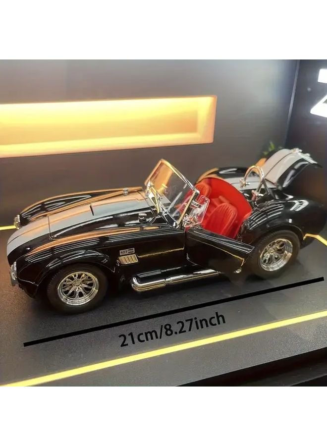 Black Sports Car 1 24 Scale Vintage Model with Red Interior Display Gifts - Image 1