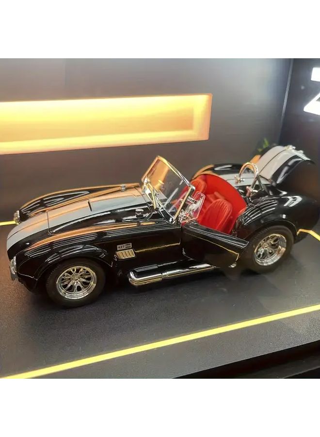 Black Sports Car 1 24 Scale Vintage Model with Red Interior Display Gifts - Image 3