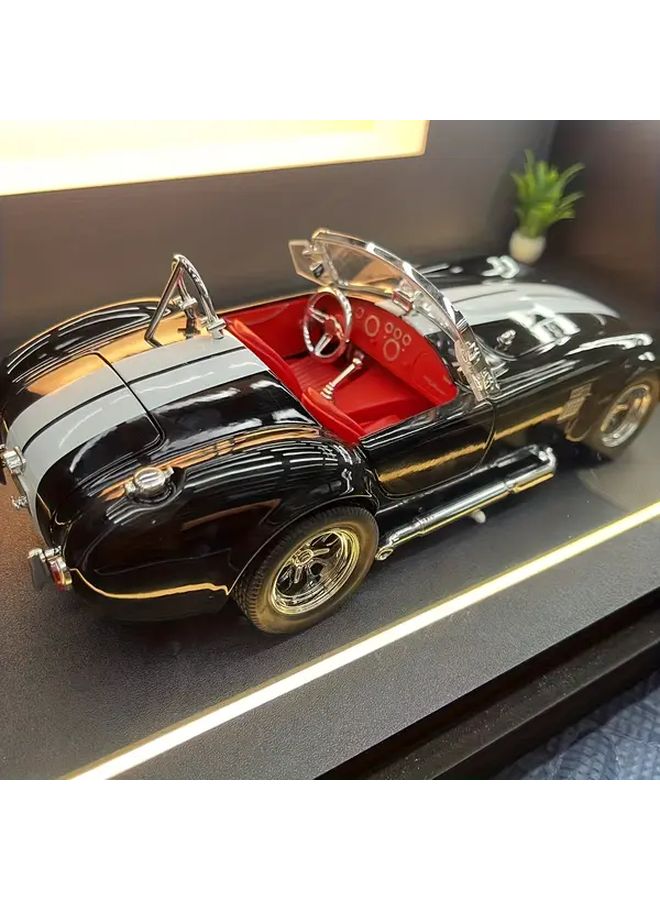 Black Sports Car 1 24 Scale Vintage Model with Red Interior Display Gifts - Image 4