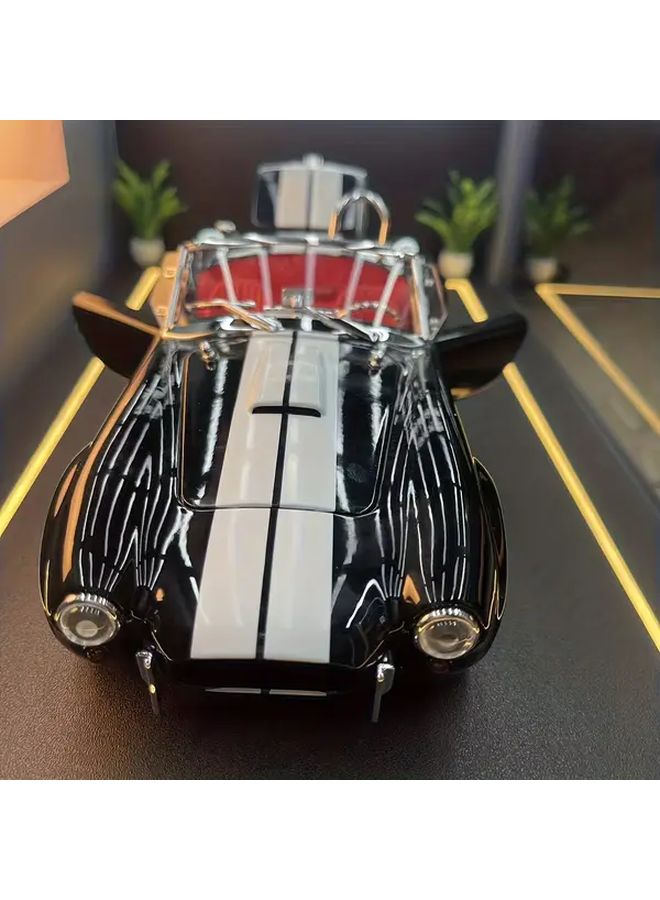 Black Sports Car 1 24 Scale Vintage Model with Red Interior Display Gifts - Image 2