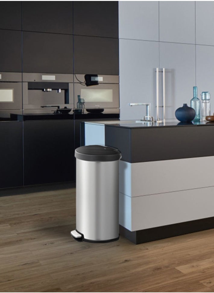 EKO ARIA SERIES | Brushed Stainless Steel Finish | Soft-Closing | Fingerprint-Resistant | Step Trash Bin | Versatile For Homes & Kitchens | 45L  - Image 3
