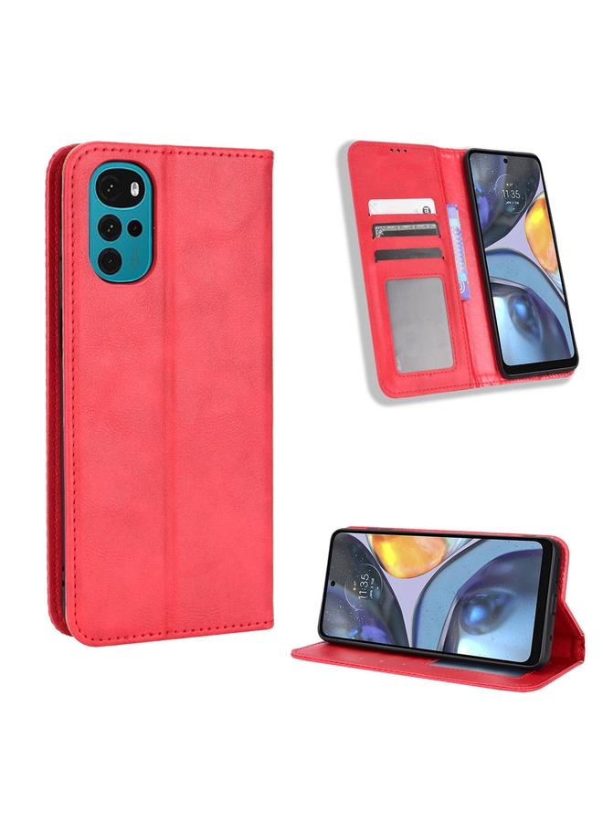 اس-توب جراب لهاتف Motorola Moto E32s / G22 جراب هاتف جلدي بمشبك مغناطيسي بتصميم كلاسيكي - Image 1