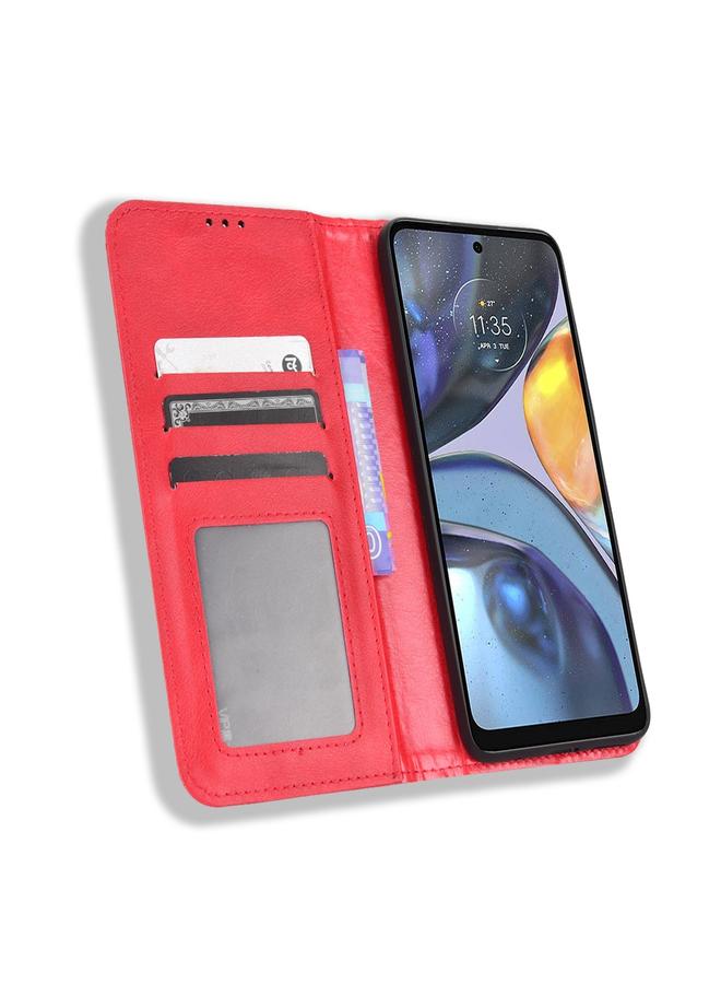 اس-توب جراب لهاتف Motorola Moto E32s / G22 جراب هاتف جلدي بمشبك مغناطيسي بتصميم كلاسيكي - Image 3