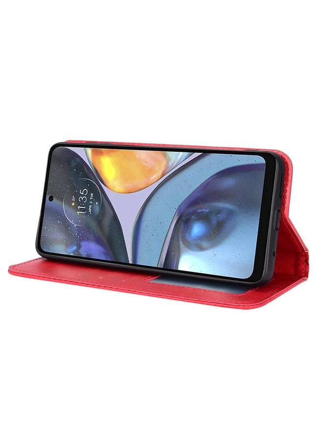 اس-توب جراب لهاتف Motorola Moto E32s / G22 جراب هاتف جلدي بمشبك مغناطيسي بتصميم كلاسيكي - Image 4