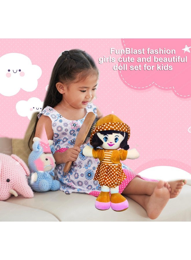 FunBlast Doll for Girls - Soft Dolls for Girls Soft Toys for Baby Girl, Plush Doll, Washable Doll, Birthday Return Gifts for Kids, Stuffed Doll, Toys for Girls (40 cm, Brown) - Image 5