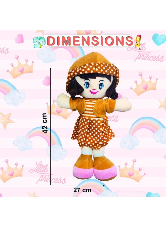 FunBlast Doll for Girls - Soft Dolls for Girls Soft Toys for Baby Girl, Plush Doll, Washable Doll, Birthday Return Gifts for Kids, Stuffed Doll, Toys for Girls (40 cm, Brown) - Image 2